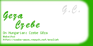 geza czebe business card